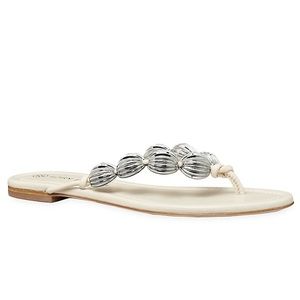 New TORY BURCH Capri Beaded Goat Leather Sandals Size 9